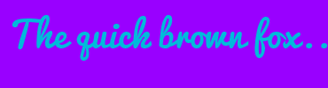 Image with Font Color 00BADB and Background Color 9900FF